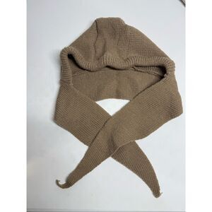 Knitted Winter Balaclava Thickened One-Piece Scarf Cap Hooded Y2K One Size Beige